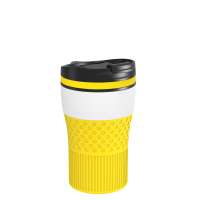 Becher weiß, Ring gelb, Hülle gelb