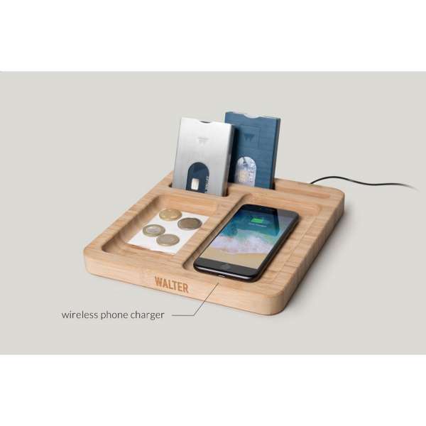 Walter Bamboo Single Dock 15W Organizer und Ladegerät