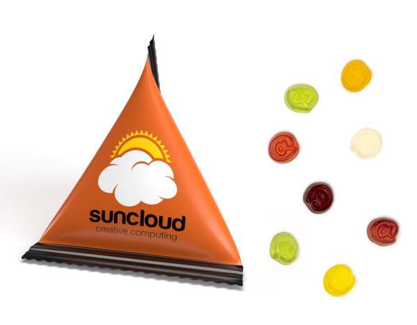 Mini Tetraeder Fruchtgummi