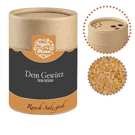 Gewürzmischung Rauch-Salz grob, ca. 130g, Kraftpapierstreuer Midi