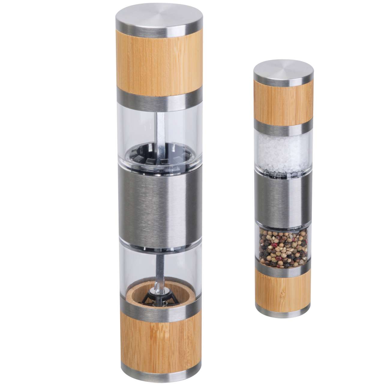 Salz- & Pfeffermühle aus Edelstahl und Bambus BEATA