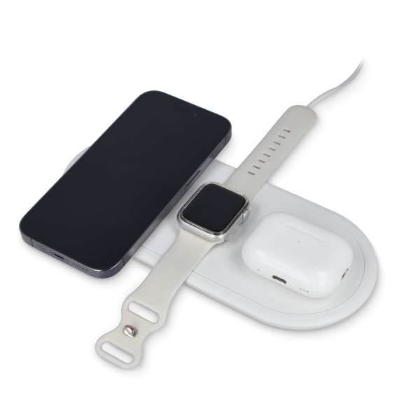 3-in-1 15 W Drahtloses Ladegerät für Handys, Apple Watch und AirPods.