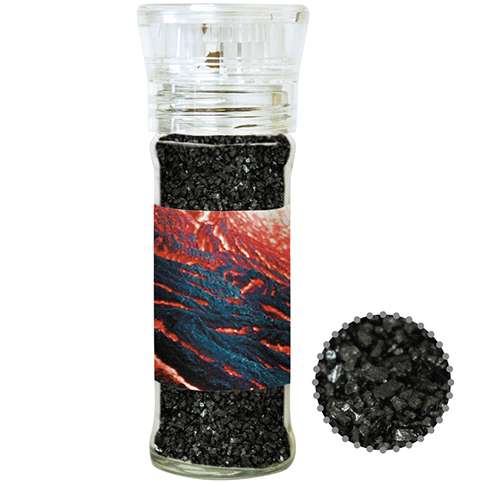 Gewürzmischung Black Lava Salz, ca. 80g, transparente Gewürzmühle