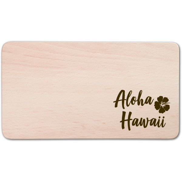 Frühstücksbrett, rechteckig, mit Motiv 'Aloha Hawaii' aus Holz 22 cm