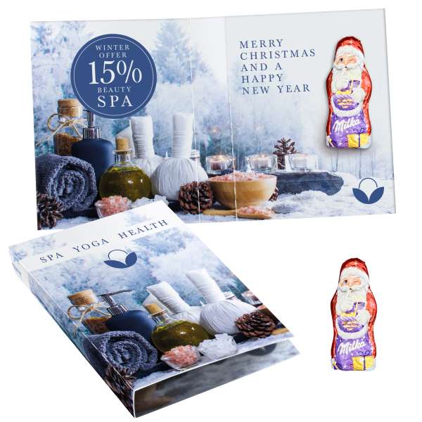 Süßes Briefchen mit Milka Mini Weihnachtsmann