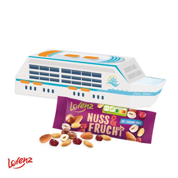 3D Präsent "Schiff" mit Lorenz Nuss & Frucht