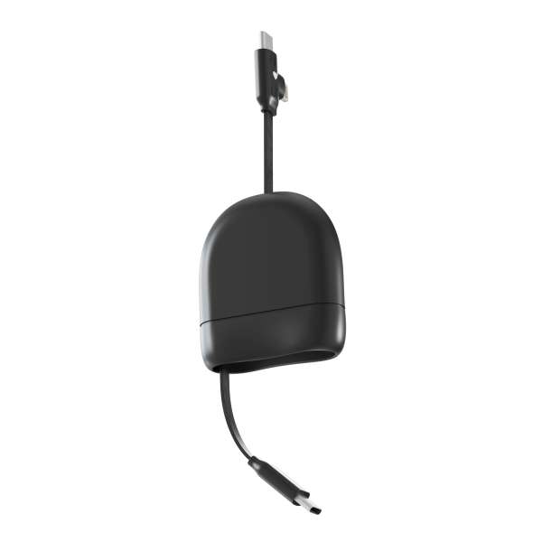 Xoopar ICE-R Einziehbares USB-C- und Lightning-Kabel 60 W 1 Meter