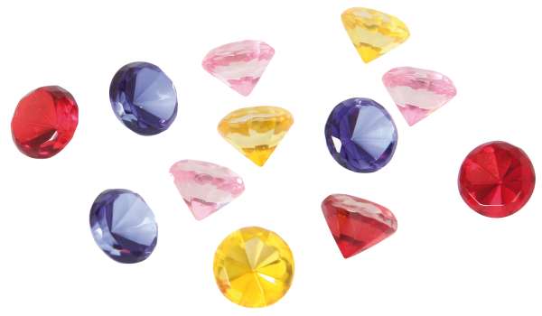 Glasdiamanten Set (12) bunt 2 cm