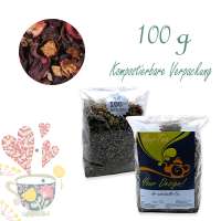 Kompostierbarer Zellglas-Beutel, Geprägtes Verschluss-Siegel aus Zuckerrohrpapier. Komplett abbaubar. Inhalt 100 g