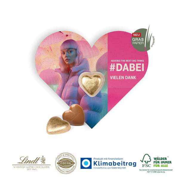 SCHOKOKARTE "Herz" MIT LINDT HERZ