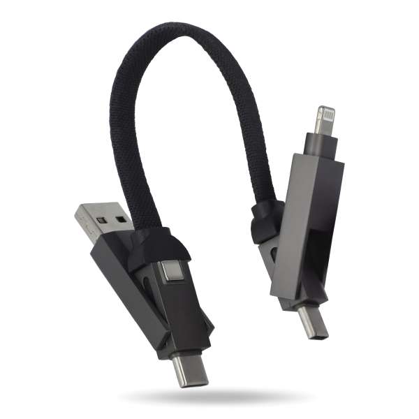 Multifunktionales 4-in-1 Kabel Schlüsselanhänger Größe 60 W