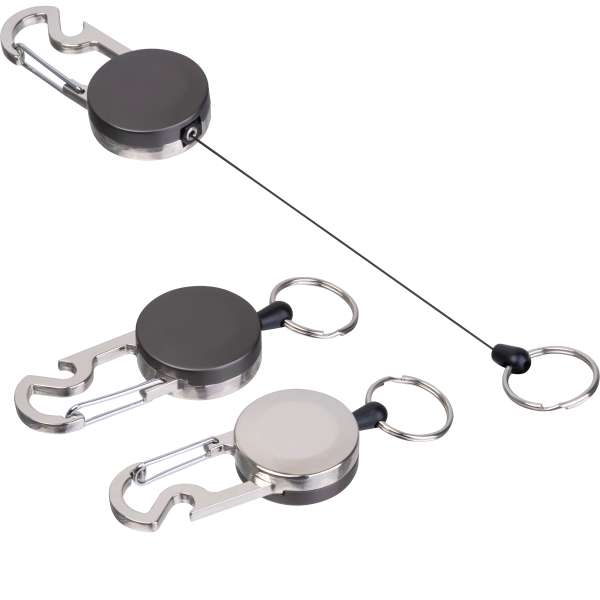 Ausziehbarer Schlüsselanhänger mit Karabiner aus Metall PEGGY