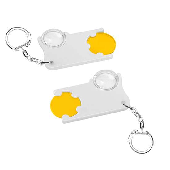 Chiphalter mit 1€-Chip und Lupe