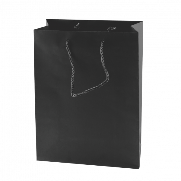 Matte Papiertasche schwarz und weiß 160 x 190 x 80 mm
