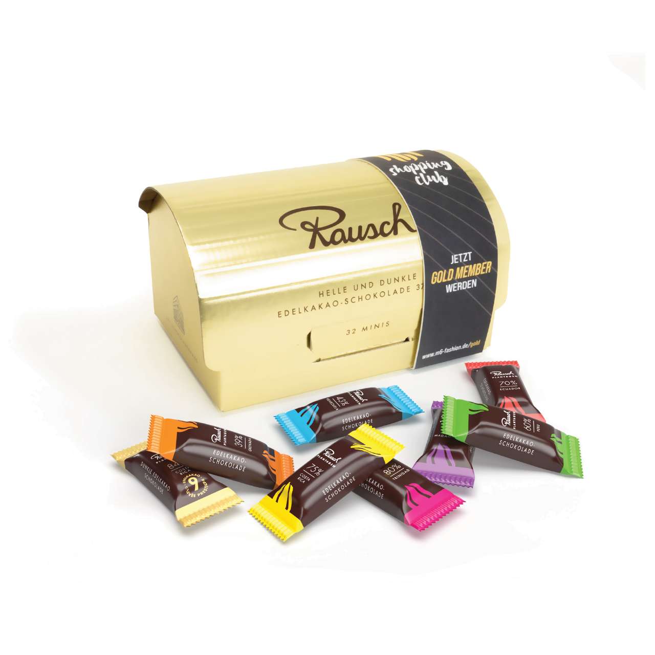 Goldbox mit Banderole veredelt