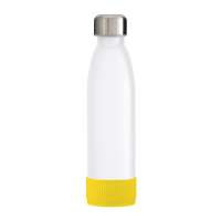 Flasche weiß, Hülle gelb