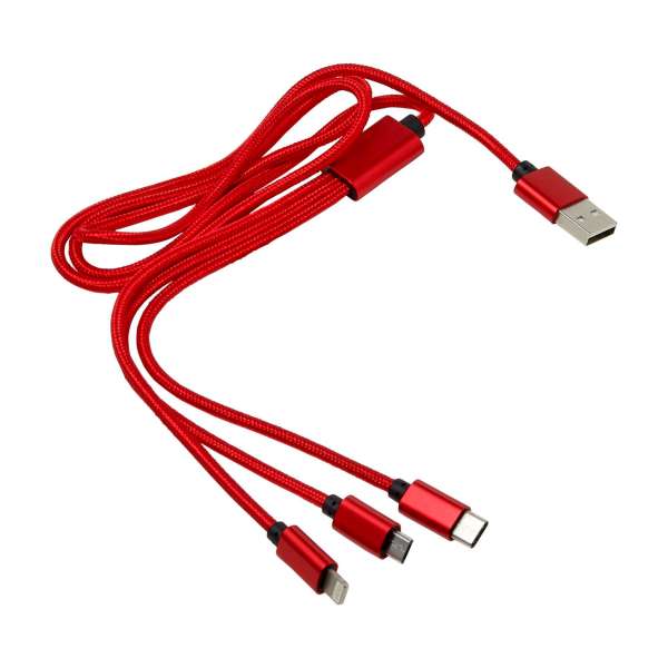 3-in-1 Ladekabel 'Belfast' aus Nylon