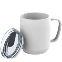 Becher weiß, Deckel dunkelgrau