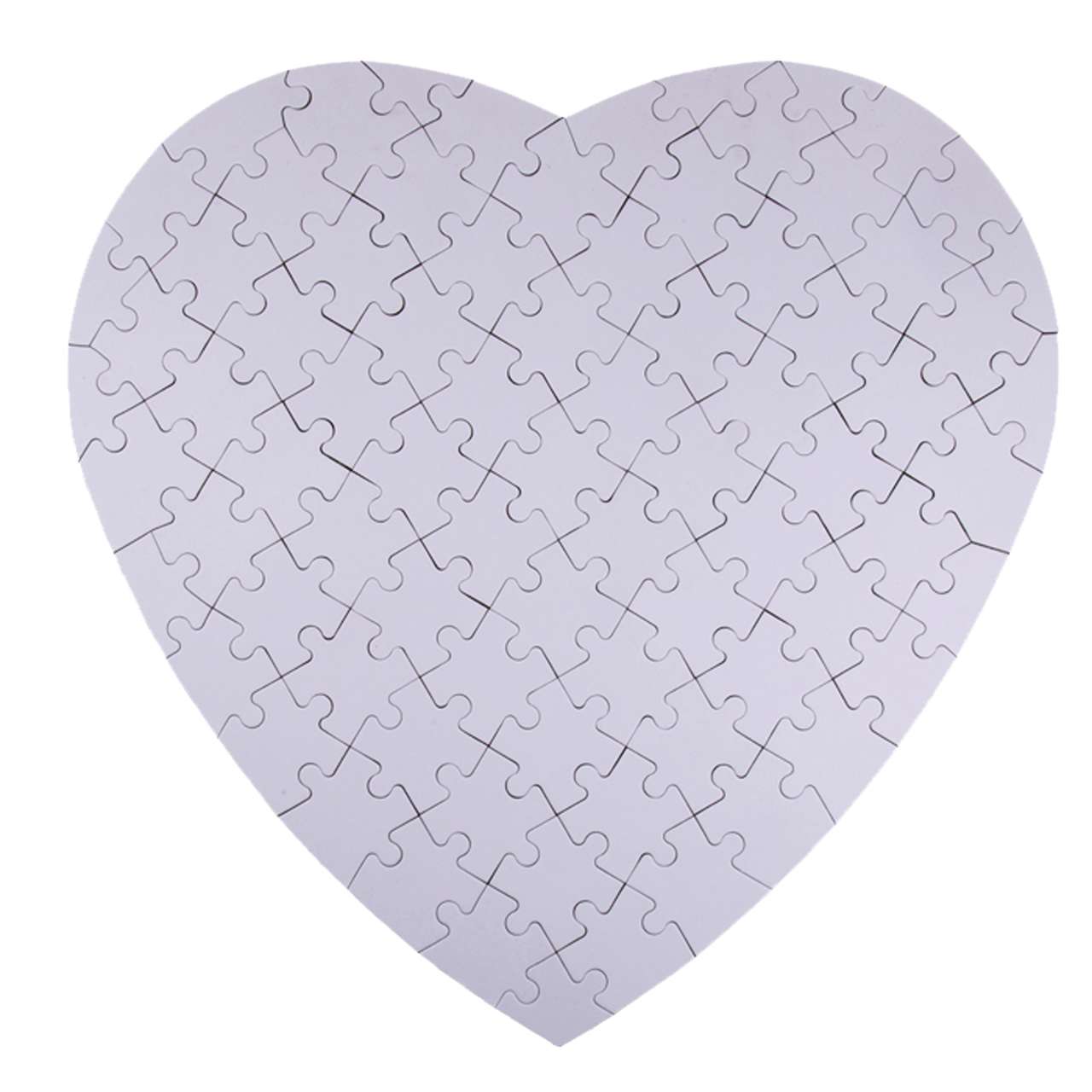 Herz-Puzzle weiß zum Beschriften, 80-teilig