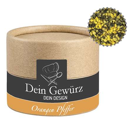 Gewürzmischung Orangen-Pfeffer, ca. 40g, Kraftpapierdose Mini