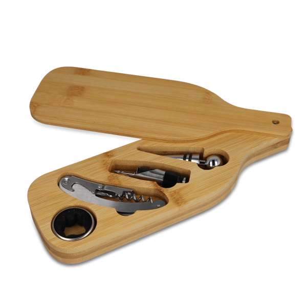 Weinset in Bambuskiste