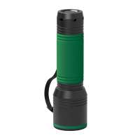 Taschenlampe schwarz, Ring grün, Hülle grün