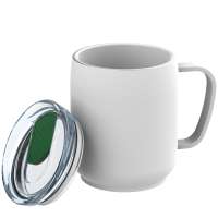 Becher weiß, Deckel grün