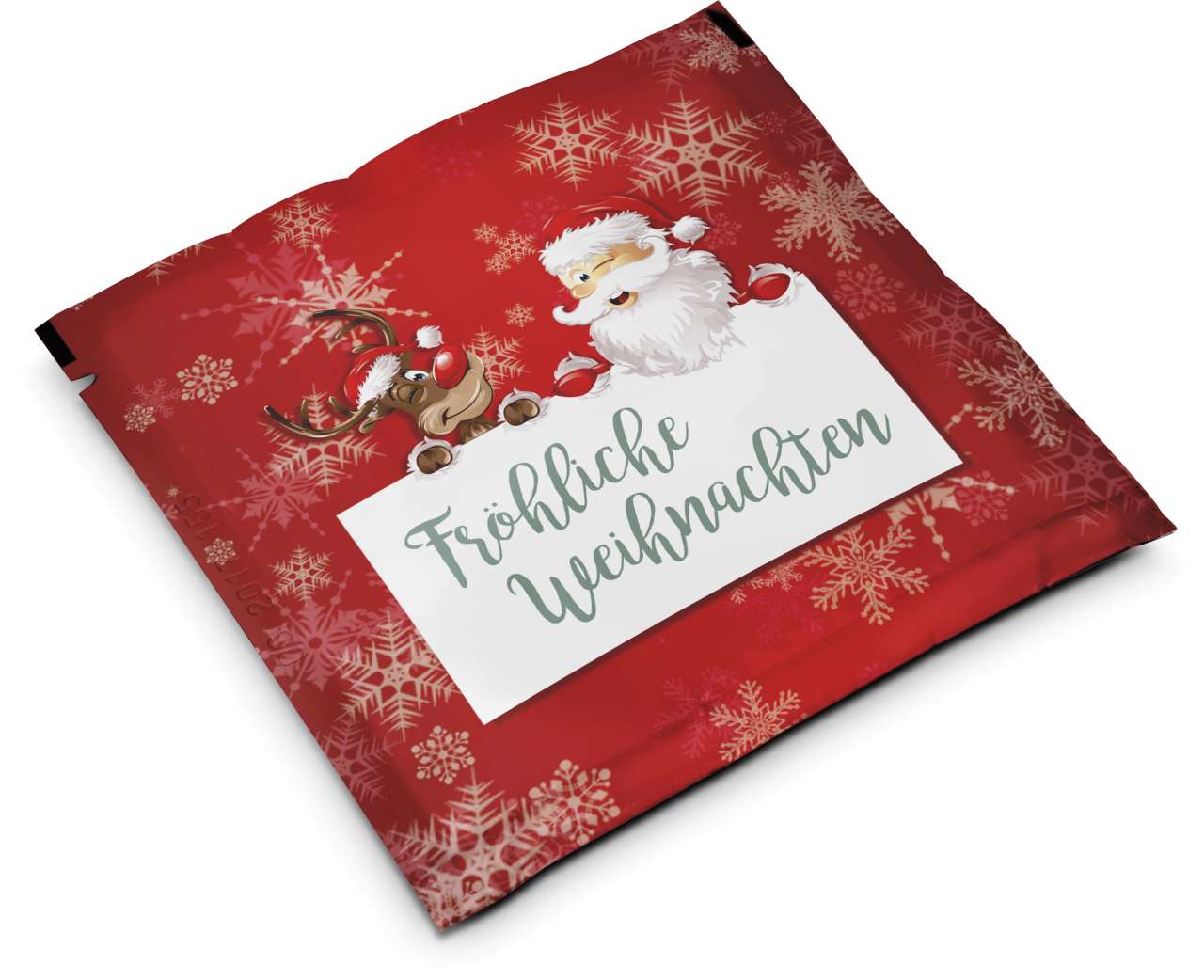 Badesalz Sachet im individuellen Mäppchen, Motiv: Fröhliche Weihnachten