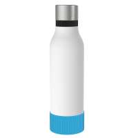 Flasche weiß, Hülle cyan