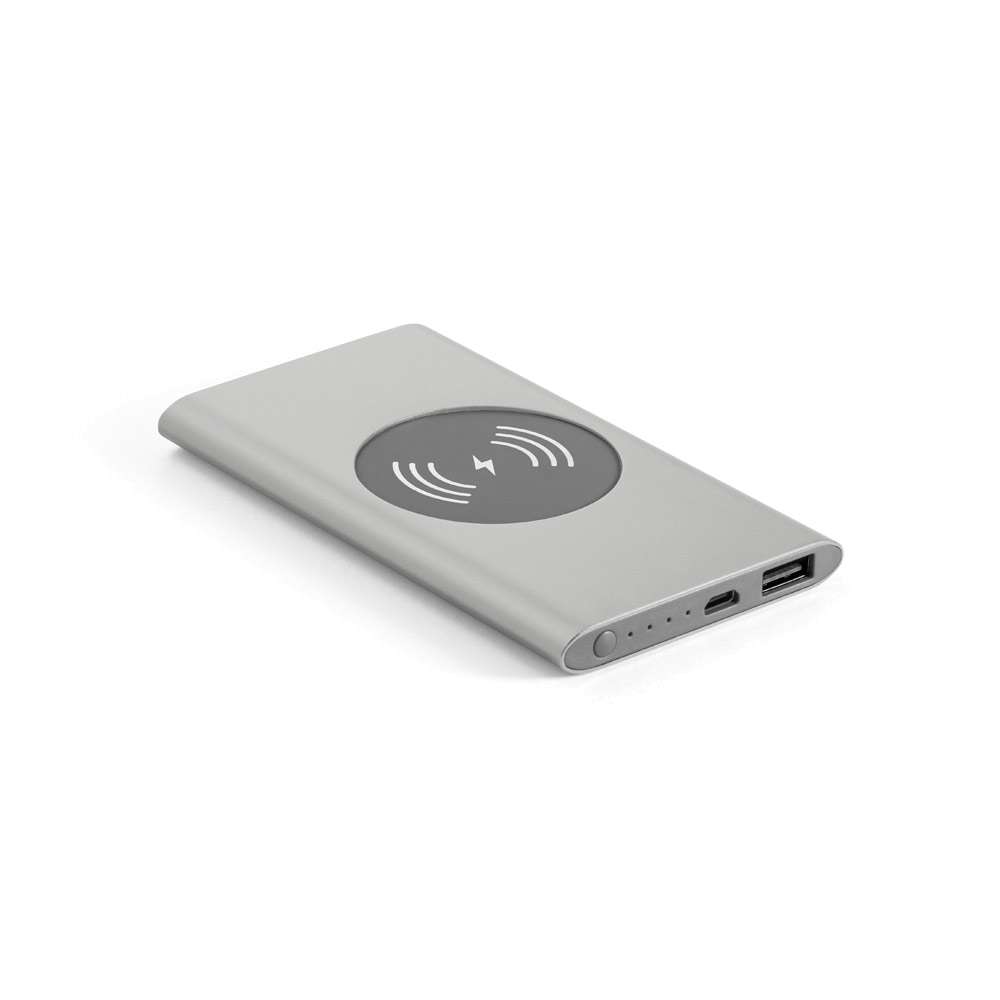 CASSINI Powerbank 4'000 mAh mit 5W wireless Ladegerät aus Recyceltes Aluminium (100 % rAL)