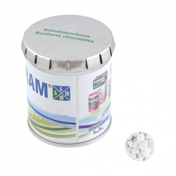 Hohe Click-Blechdose mit ca. 80 gr. Minties