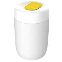 Pot weiß, Deckel gelb