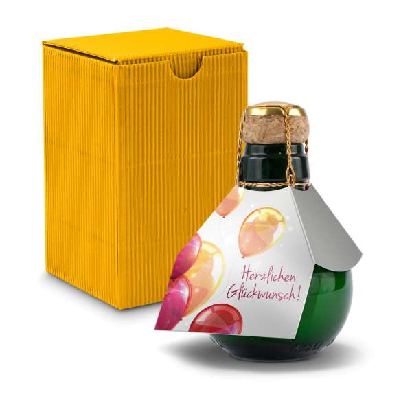 Kleinste Sektflasche der Welt! Herzlichen Glückwunsch - Inklusive Geschenkkarton in, 125 ml