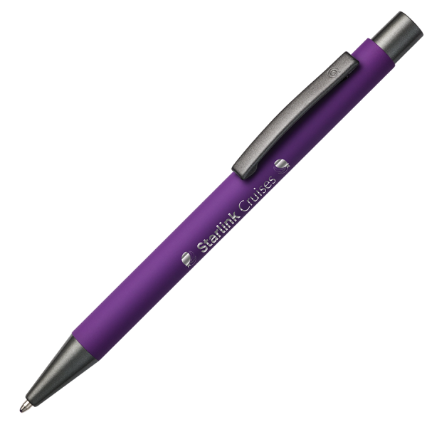 BARBADOS soft touch Kugelschreiber mit Spiegel Gravur