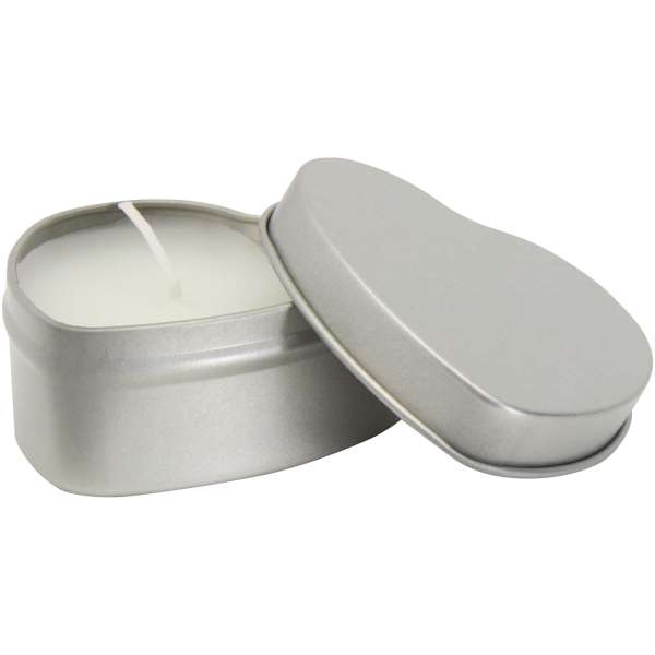 Blissful Herzförmige Zinnkerze mit Vanille Duft