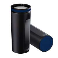 Becher schwarz, Ring dunkelblau, Boden dunkelblau