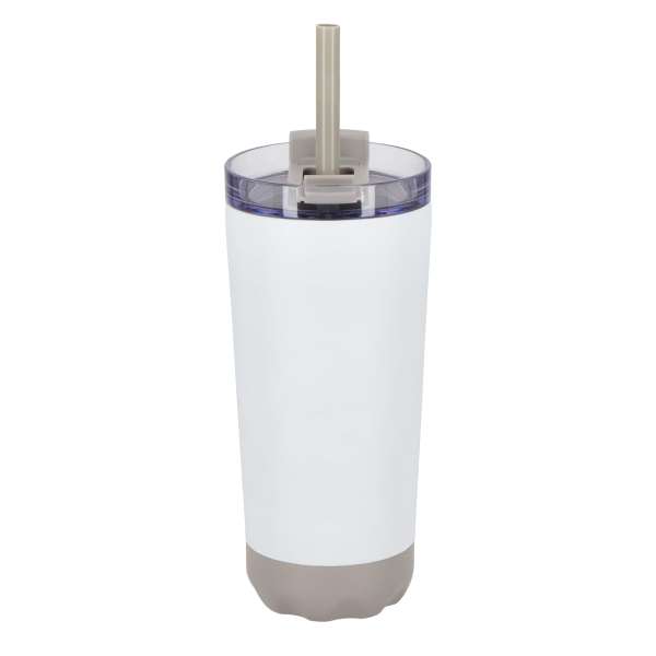InSideOut doppelwandiger Norden-Trinkbecher aus Edelstahl mit Strohhalm, 600 ml