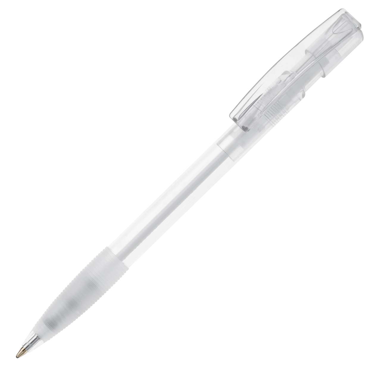 Kugelschreiber Nash Transparent mit Gummigriff