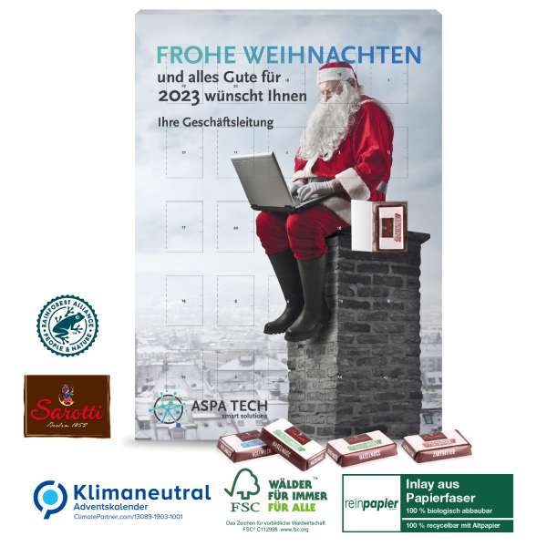Wand-Adventskalender "Business Exklusiv" Organic, Klimaneutral, FSC®