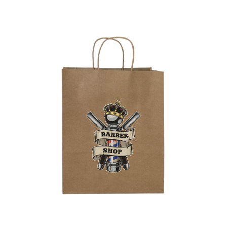 Papiertasche weiß und braun 180 x 230 x 80 mm