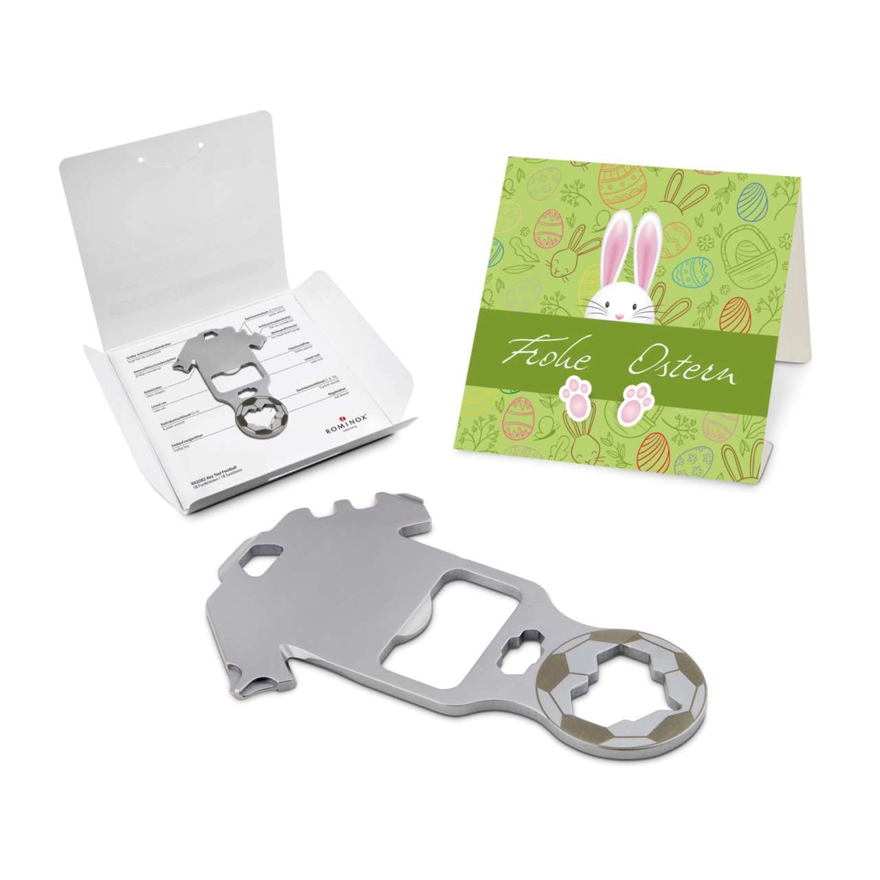 Geschenkartikel: ROMINOX® Key Tool Funktionen) im Motiv-Mäppchen Osterhase