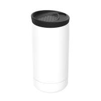 Becher weiß, Deckel dunkelgrau