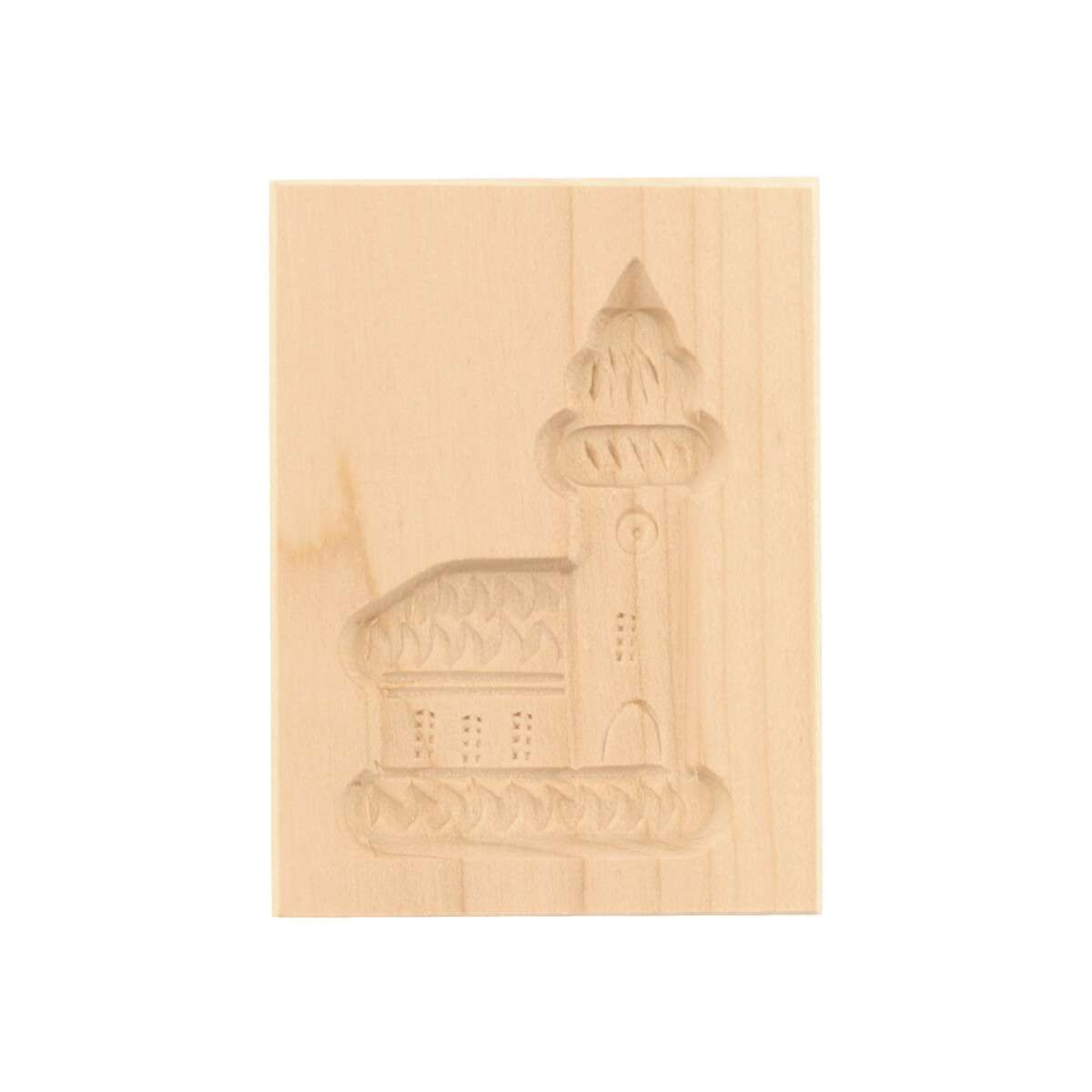 Spekulatiusform, 1 Bild, Kirche aus Holz 8 cm
