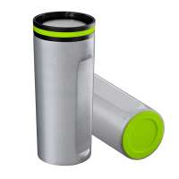 Becher silber, Ring hellgrün, Boden hellgrün