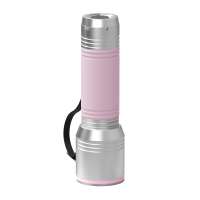 Taschenlampe silber, Ring hellmagenta, Hülle hellmagenta