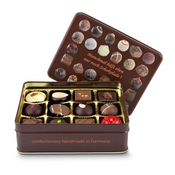 Geschenkartikel / Präsentartikel: Schokoladenauswahl - Pralinendose mit 125 g