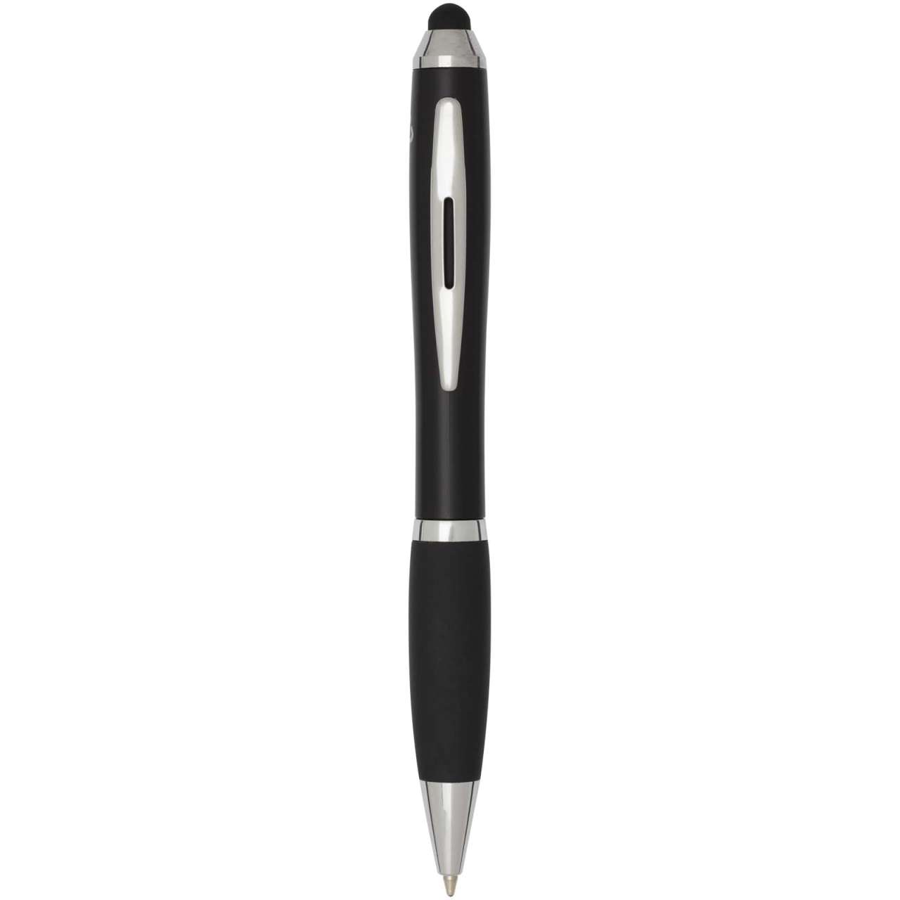 Nash RCS Stylus Kugelschreiber aus recyceltem Kunststoff mit farbigem Schaft und schwarzem Griff (bl