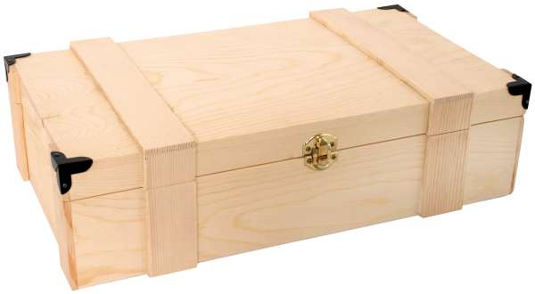 Weinbox mit Beschlägen für 2 Flaschen