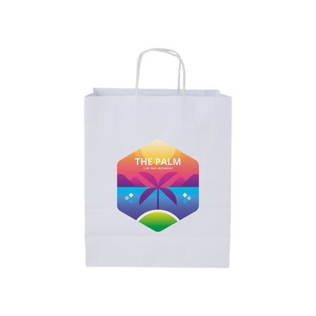 Papiertasche weiß und braun 180 x 230 x 80 mm