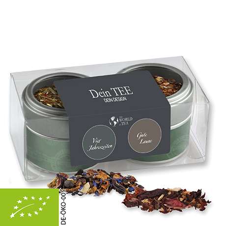 Verschiedene Weihnachts Teesorten, Bio und nicht-Bio, ca. 60-70g, Metalldose Mini mit Sichtfenster i